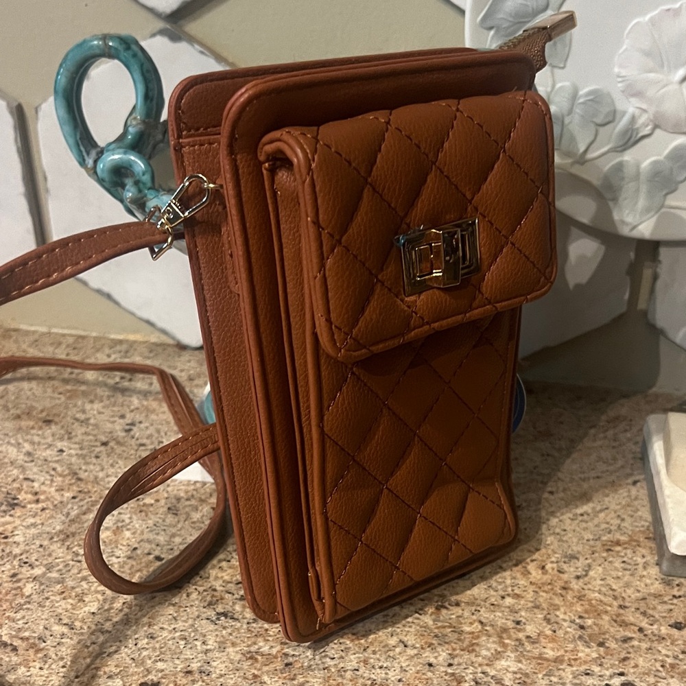 Quilted Tan Crossbody Bag